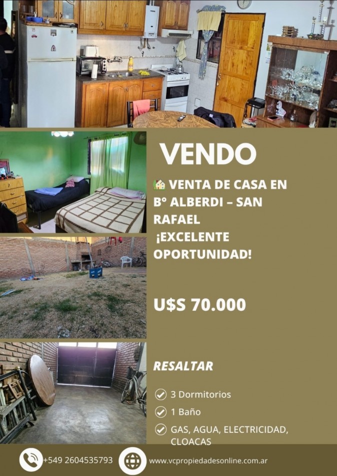 Venta de Casa en B° Alberdi - San Rafael ¡Excelente oportunidad!