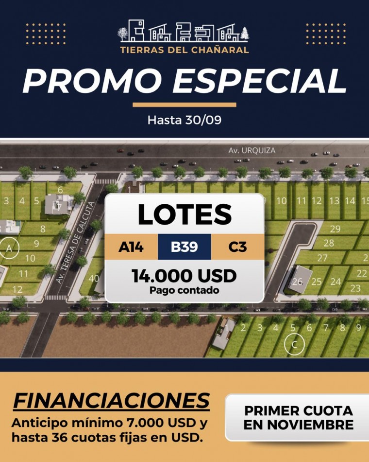 Lotes de 400 m² zona las Virgenes, Chañaral, Rawson. Ideal emprendimiento. 