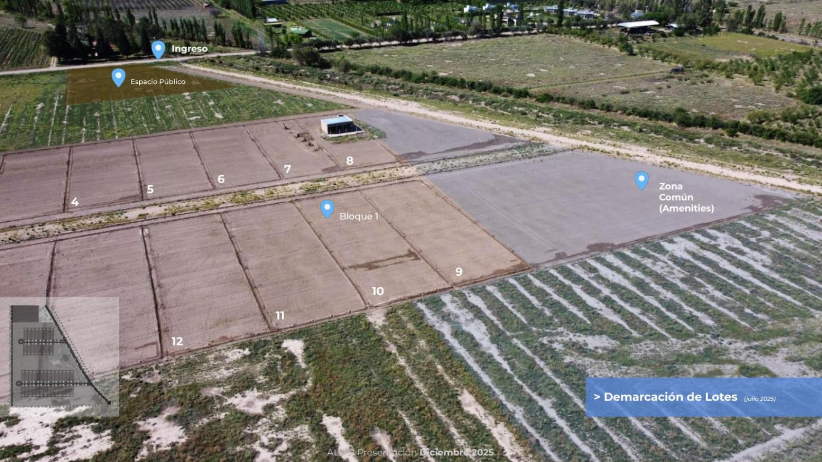 ¡OFERTA! VENDO 3 LOTES DE 970 m² - RAMA CAIDA, SAN RAFAEL Ejercito de Los Andes