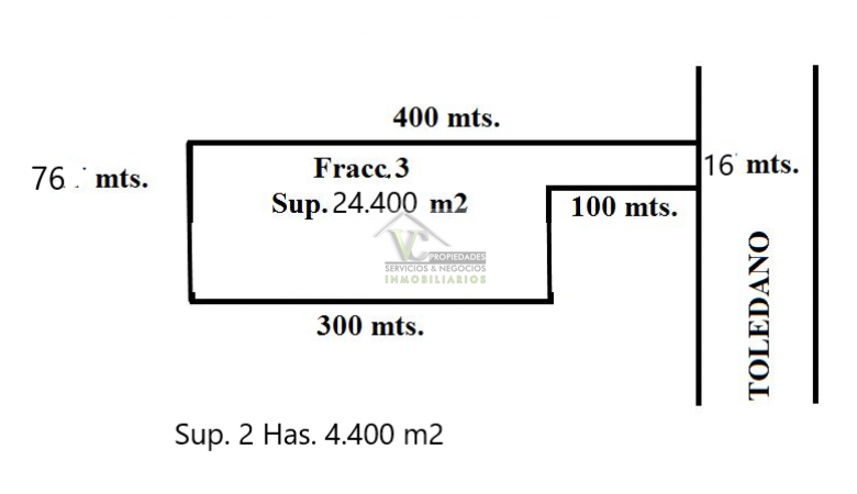 Terreno o lote 2,4 has o 24.000 m2 en la calle el TOLEDANO las Paredes. 